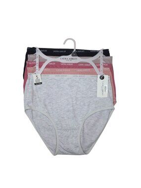 Laura Ashley Womens 5-Pack Tag-Free Panties Size Medium Cotton Spandex